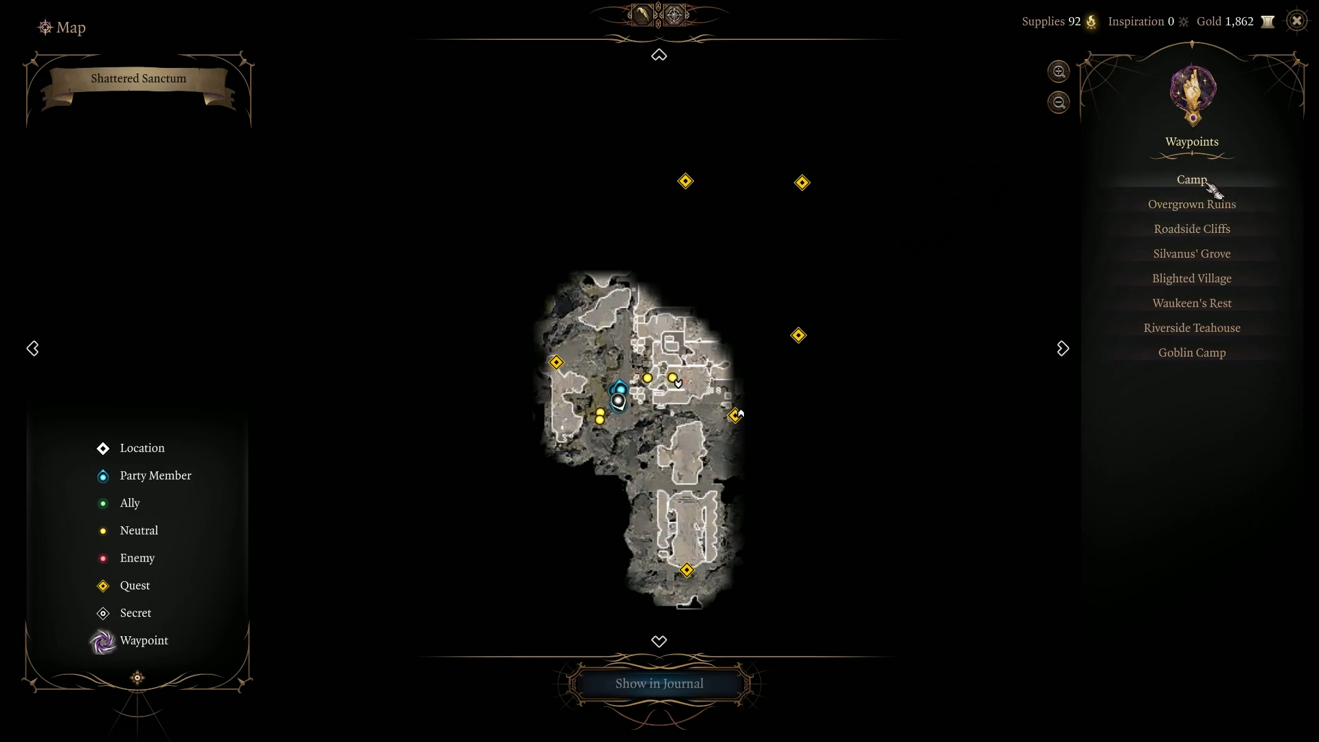 Fog of war isn't only for RTS games. This is a partly-explored area map in Baldur's Gate 3, an RPG.