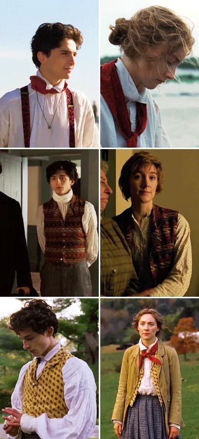 In the 2019 movie Little Women, two of the main characters (Jo and Laurie) are so close that they often borrow each other's clothes. You might think they suit both well enough... until you learn that the costume department had to tailor two versions of each garment due to their very different proportions.