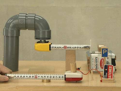 A Pythagoras Device chain reaction in motion.