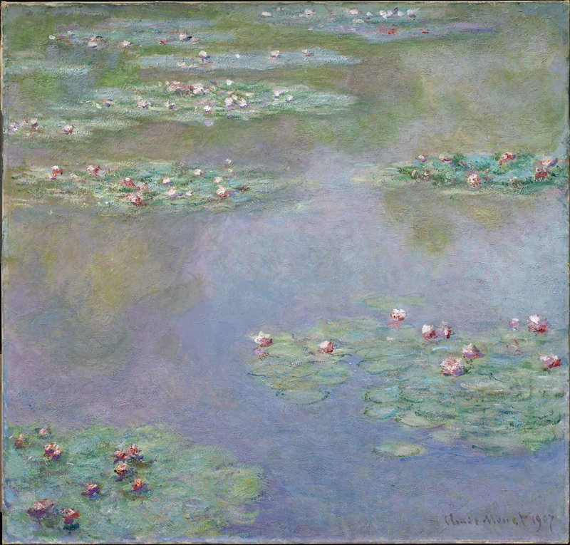 Monet painting of a water lily pond.